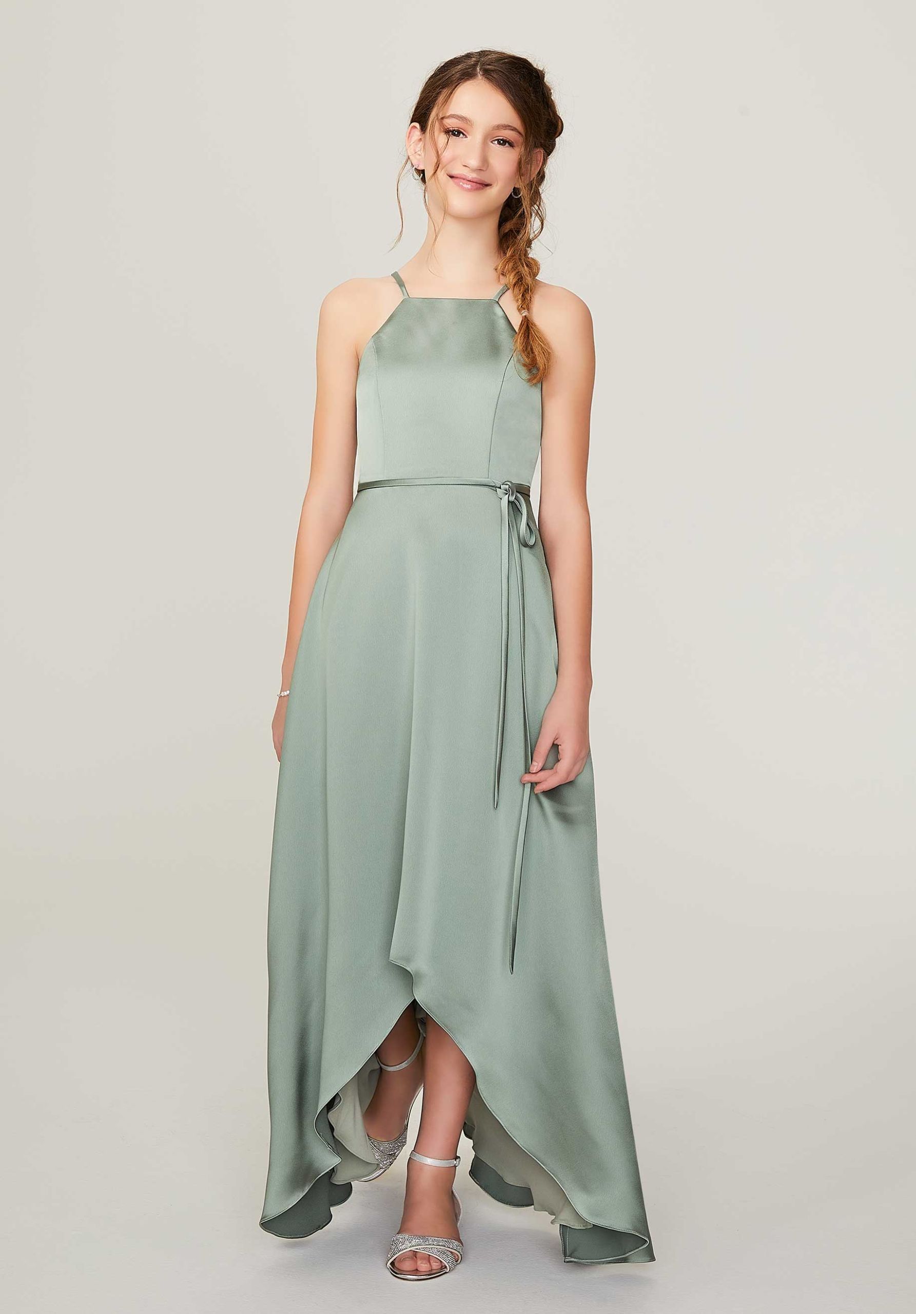 Morilee Junior Bridesmaids Dresses Style High Low Silky Satin