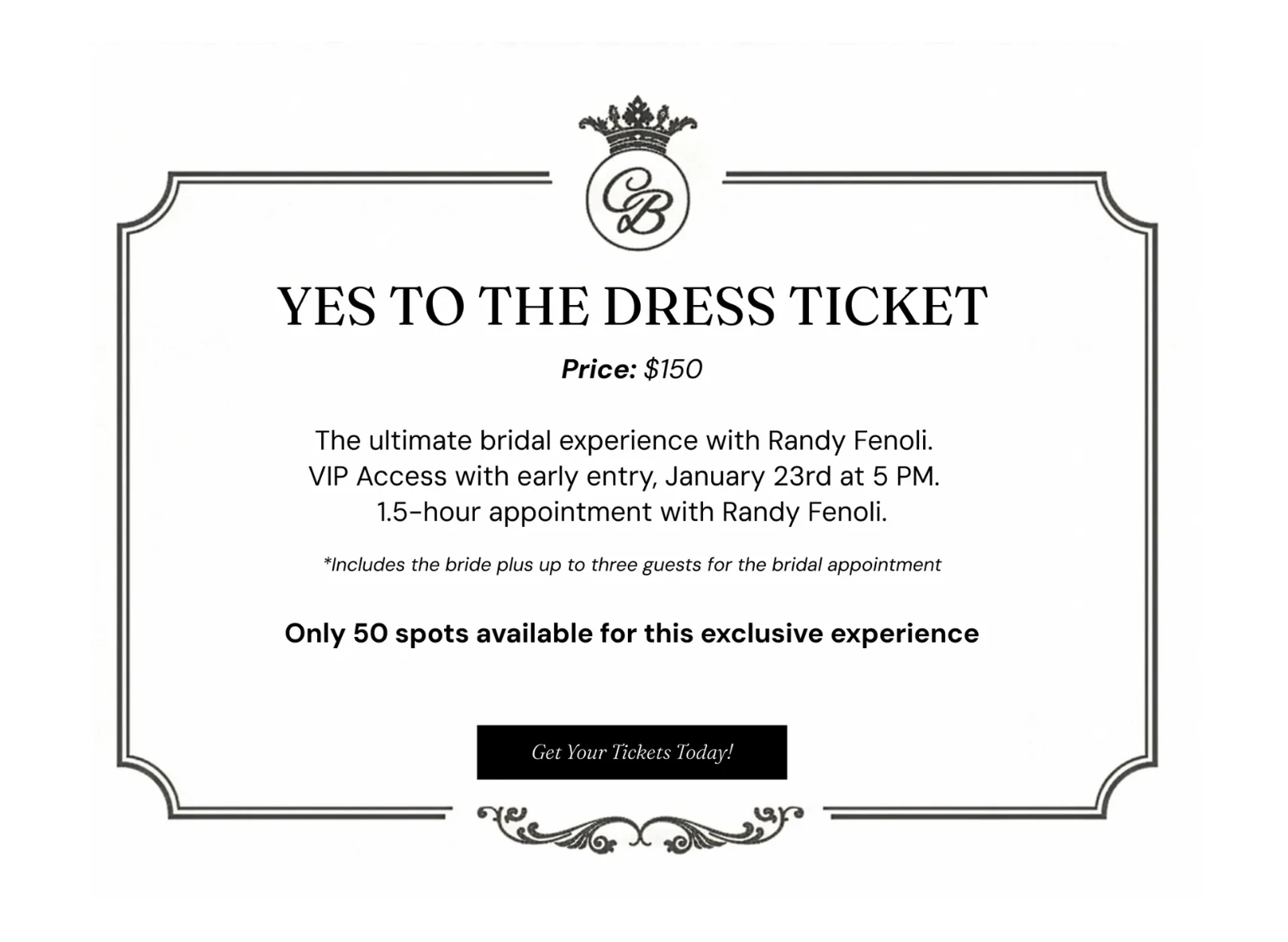 Yes To The Dress Appointment Ticket