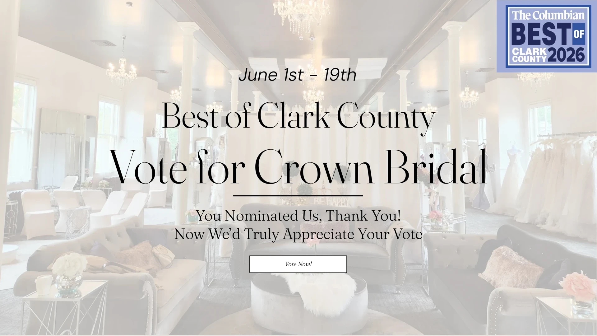Best of Clark County Vote For Crown Bridal