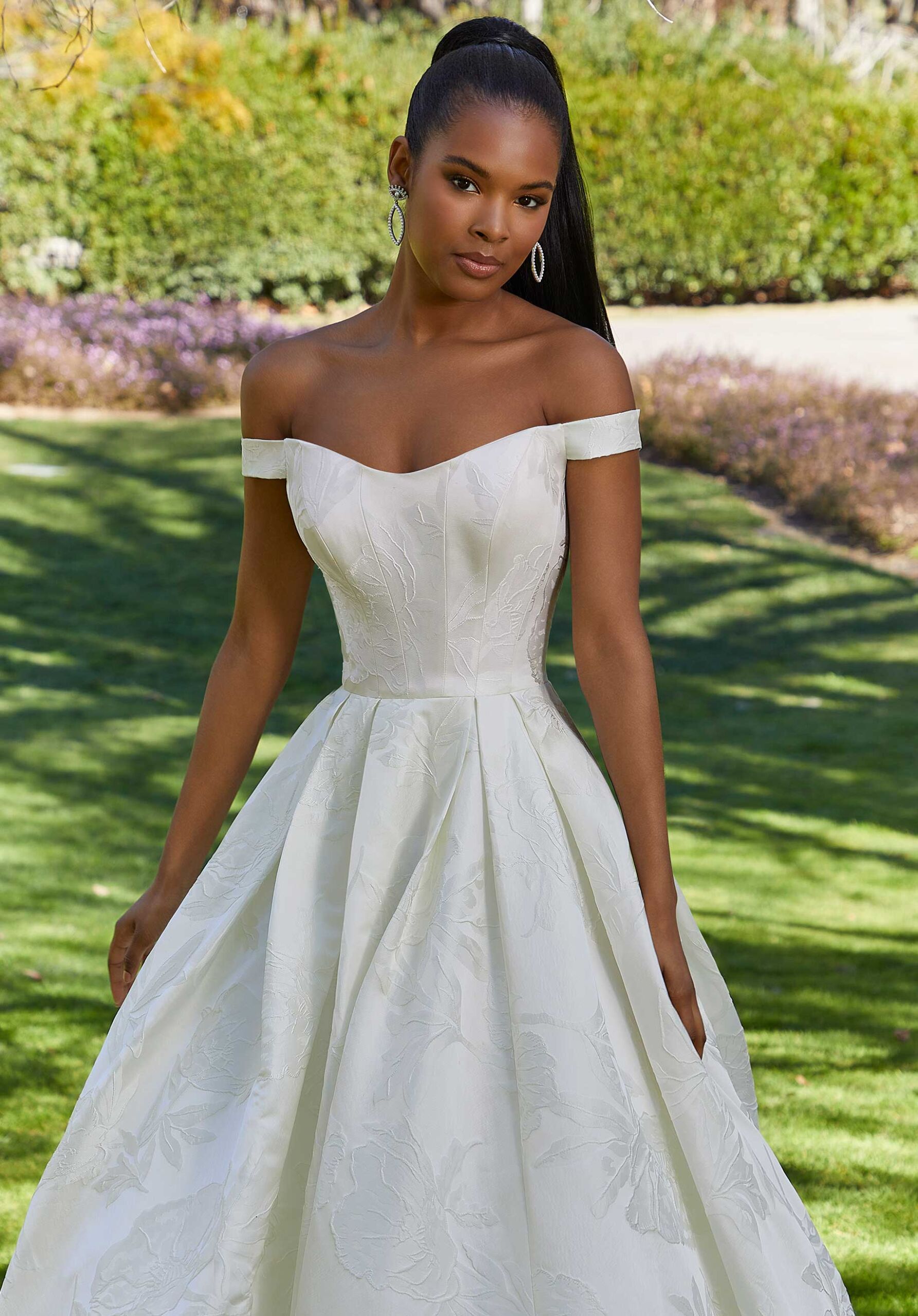 Gigi Wedding Dress Sheer Mid Bodice with Chiffon Skirt 740TY11-EE Soft –  Modern Vintage Gowns